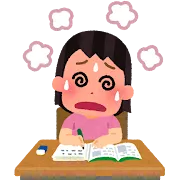 独学に難儀している女性